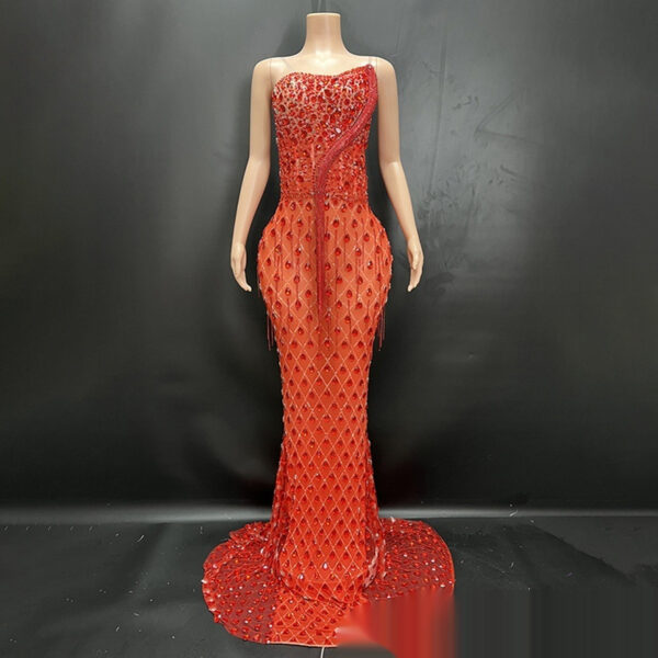 No Back Traceless Sexy Elegant Fishtail Gown - Image 4