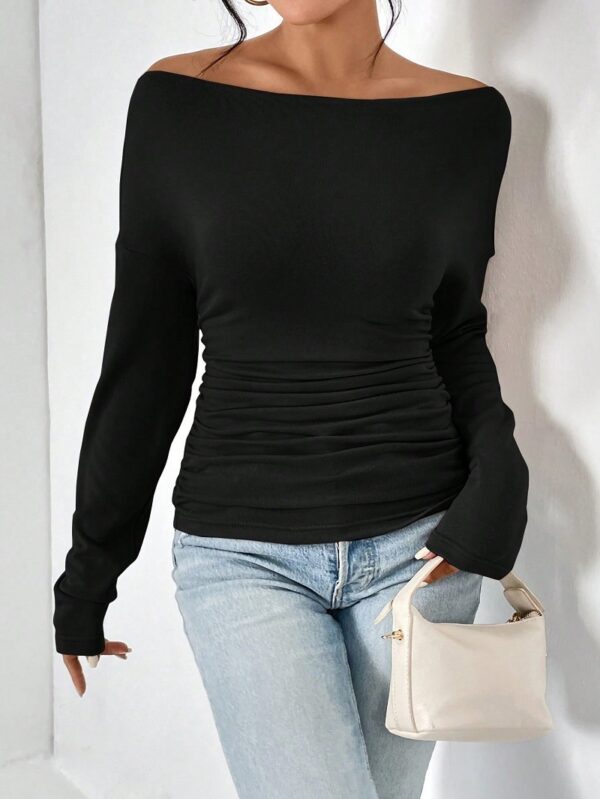 Off-the-shoulder Asymmetric Neckline Top - Image 6