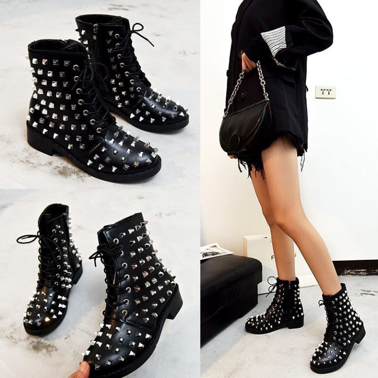 Women's Thick-heeled Shoes With Low-top Front Laces In Winter - Image 5