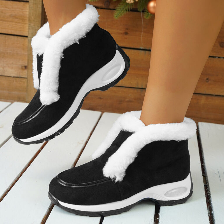 Women's Plus Velvet Snow Boots Sole Air Cushion Decoration - Image 9