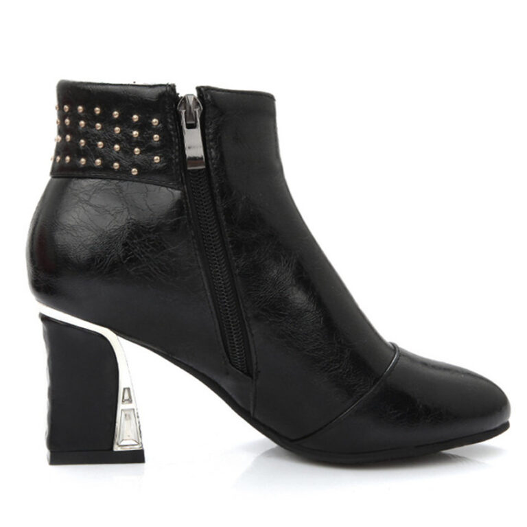 High-heeled thick-heeled women's boots short boots - Image 3