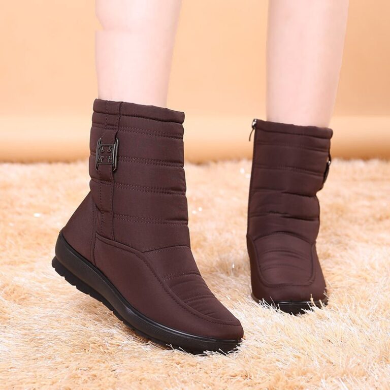 Women's flat-bottomed plus size warm snow boots - Image 4