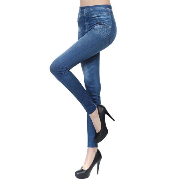 High Waisted Jeggings - Denim Leggings - Image 4