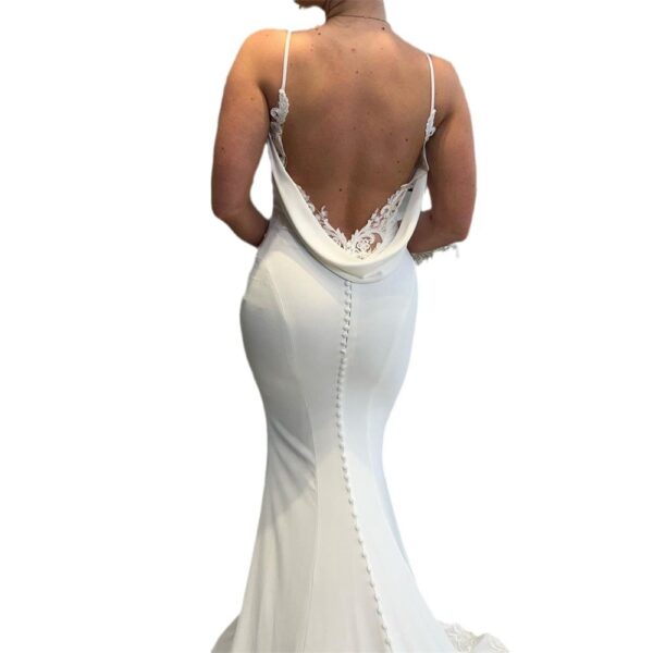 Bridal Backless Simple Satin Super Fairy Mori Style Trailing Strap Welcome Dress - Image 3