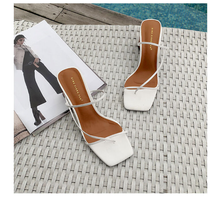 Square toe  thin strap chunky heel sandals - Image 8