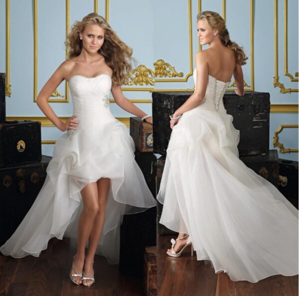 Short and long long tube top sweet European and American foreign trade wedding dress - Image 3