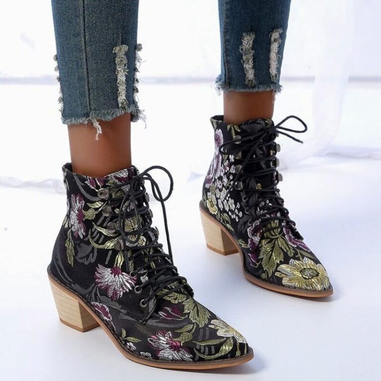 England pointed toe embroidered Martin boots - Image 3