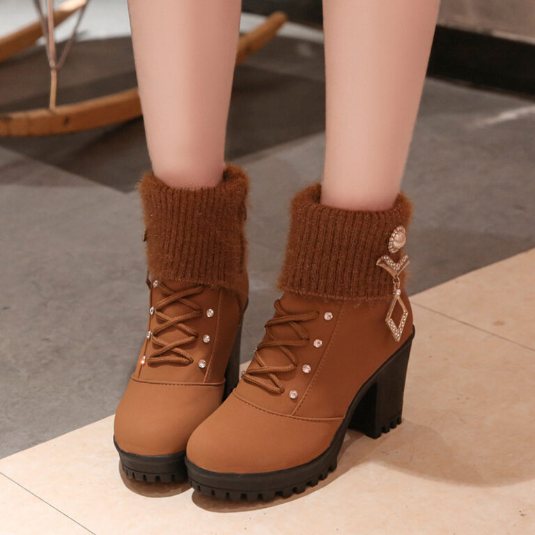 Women's Martin boots with wool and cashmere - Image 5