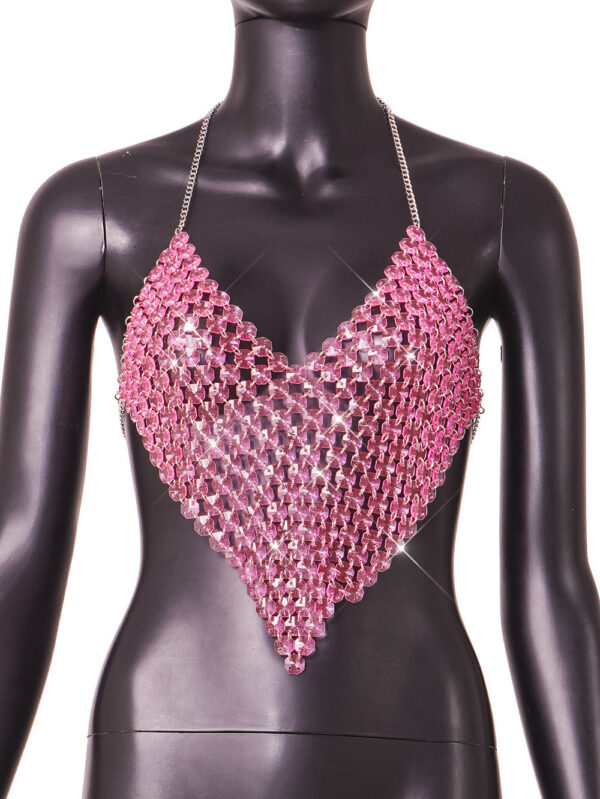 Fashion Backless Gem Stitching Vest - Image 10