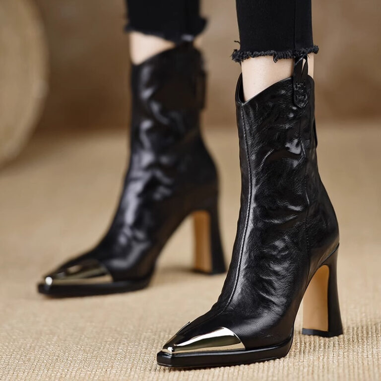 Plus Size Fashion Boots Women's Pointed-toe Retro Mid-calf - Image 4