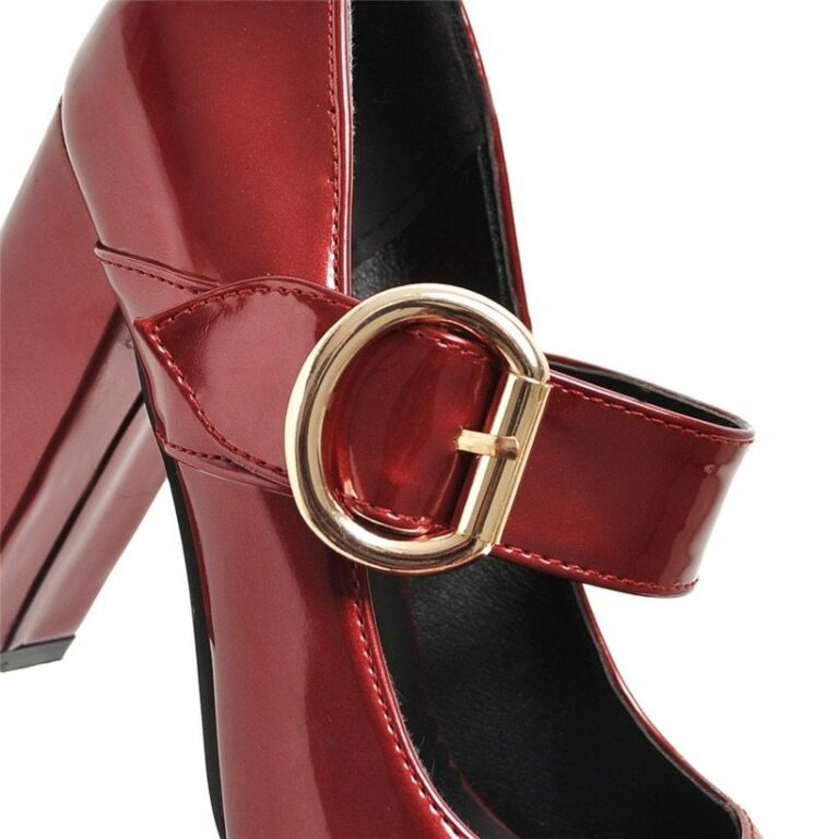 Women's Small Size Thick High-heeled Shoes With Buckle - Image 3