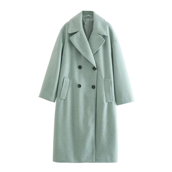 Temperament Commuting Lightly Cooked Wind Solid Color Lapel Woolen Coat - Image 7