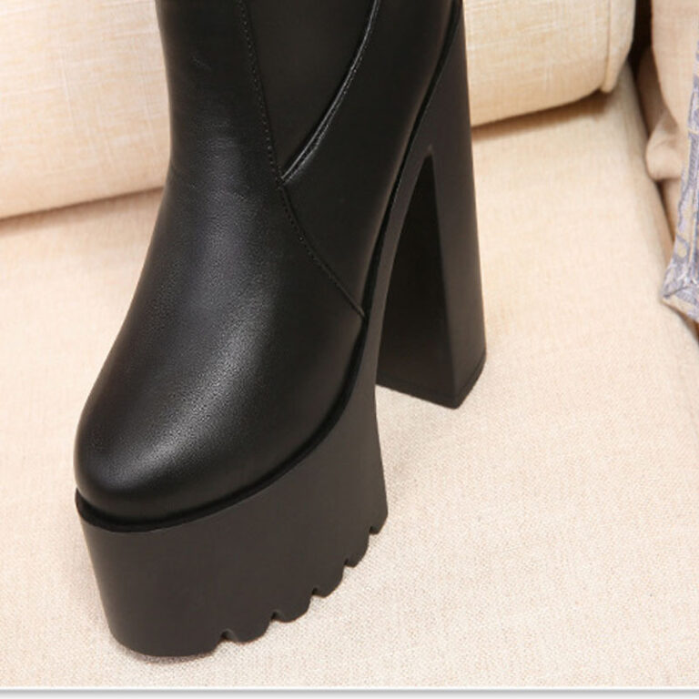 Fashion Women's Thick Heel High Heel Over The Knee Boots - Image 2