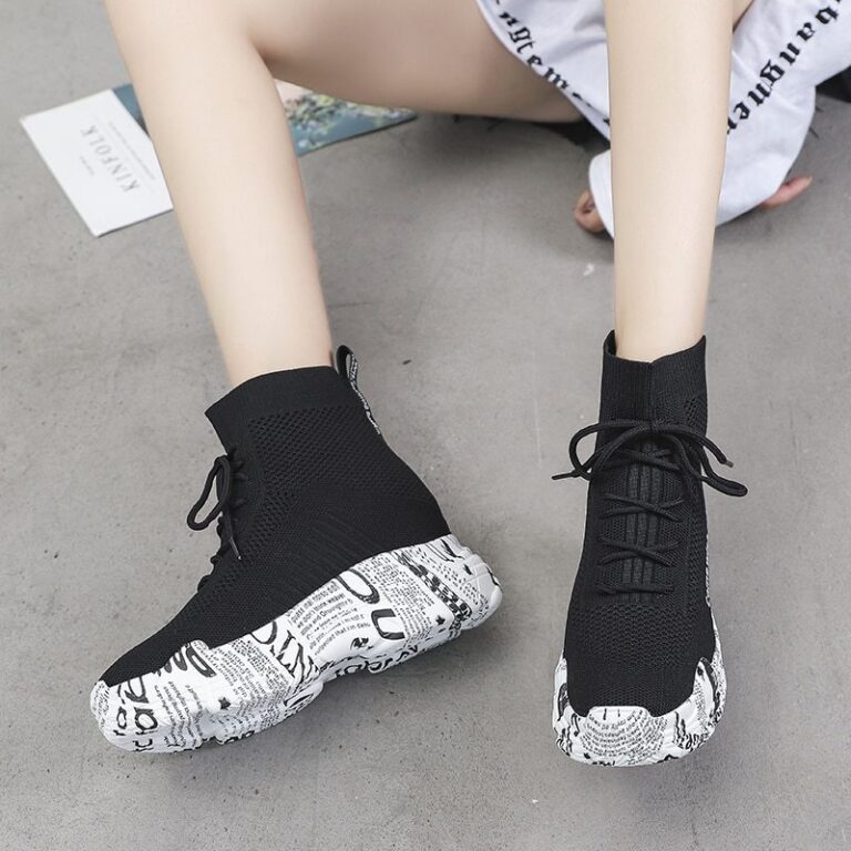 High-top lace-up letter boots - Image 2