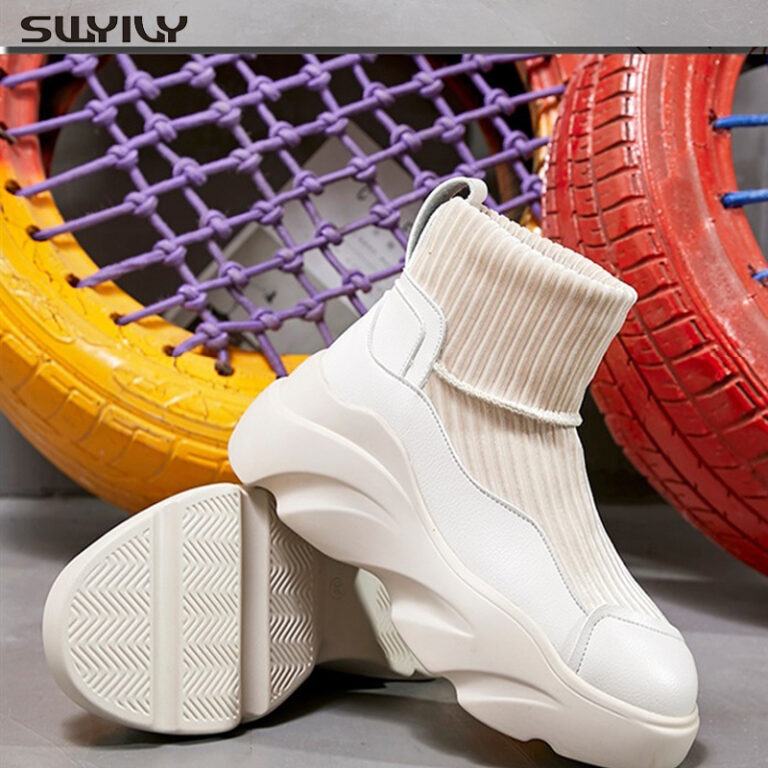 Stretch Platform Knit Stitching Sports Sock Boots - Image 4