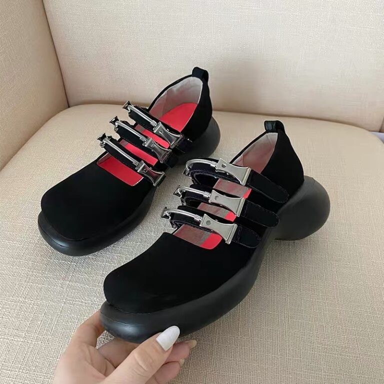 British Style Vintage Black Mary Jane Small Leather Shoes