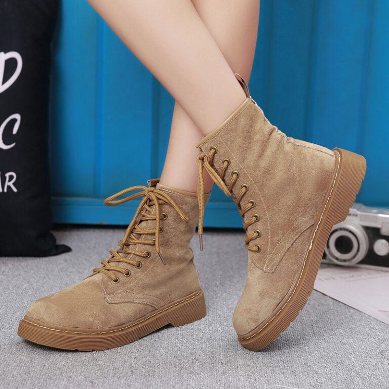 New Skinny Boots Harajuku British Style Suede Student Casual Short Boots - Image 5