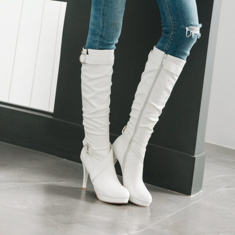 Fashionable And Simple High-Heeled Platform Stiletto Boots