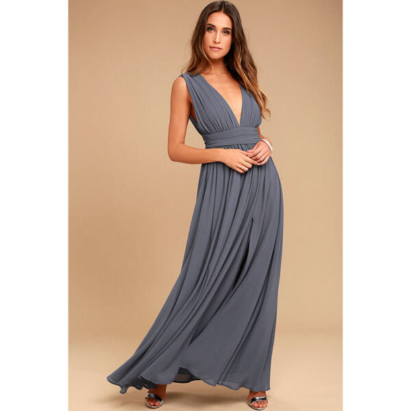 Women's Fashion Deep V Sleeveless Long Dress - Image 5