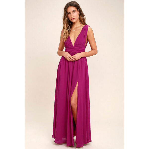 Women's Fashion Deep V Sleeveless Long Dress - Image 4