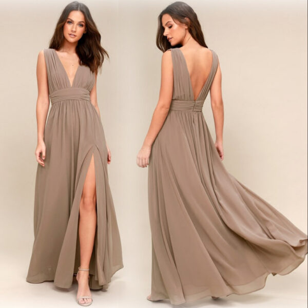 Women's Fashion Deep V Sleeveless Long Dress - Image 2