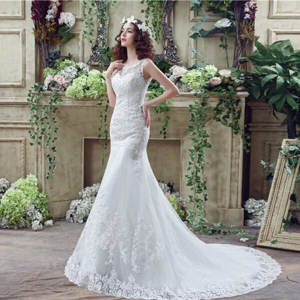 Bride Trailing Wedding Dress sexy Lace Mermaid Wedding DressW - Image 10