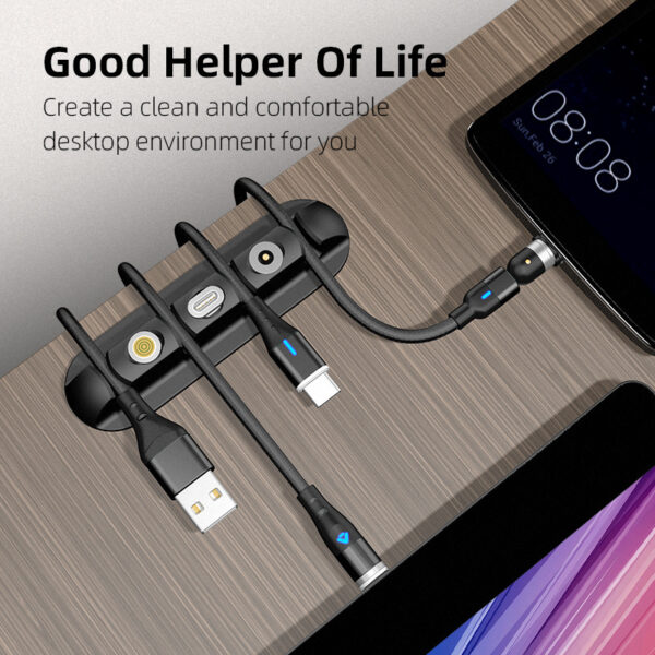 Desktop Charging Magnetic Data Cable Organizer Soft Plastic Creative Gift Storage Fixed Cable Organizer - Image 4