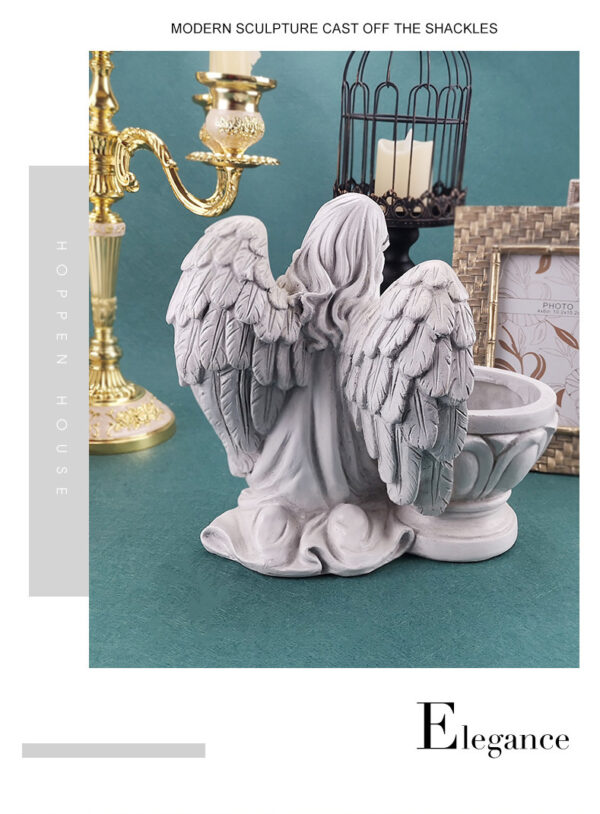 Hars Bidden Engel Planter Tuin Angel Succulent Pot Plant Holder Handwerk Angel Bloempot Decoratie - Image 3