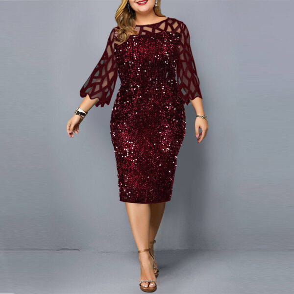 Party Dresses Sequin Plus Size Women's Sexy Night Club Dress - Image 4