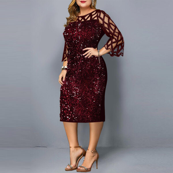 Party Dresses Sequin Plus Size Women's Sexy Night Club Dress - Image 2