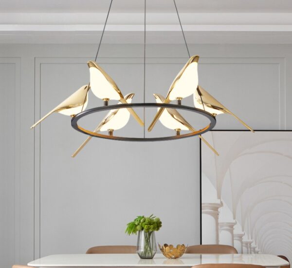 Nordic Minimalist Dining Table Bird Art Living Room Chandelier - Image 3