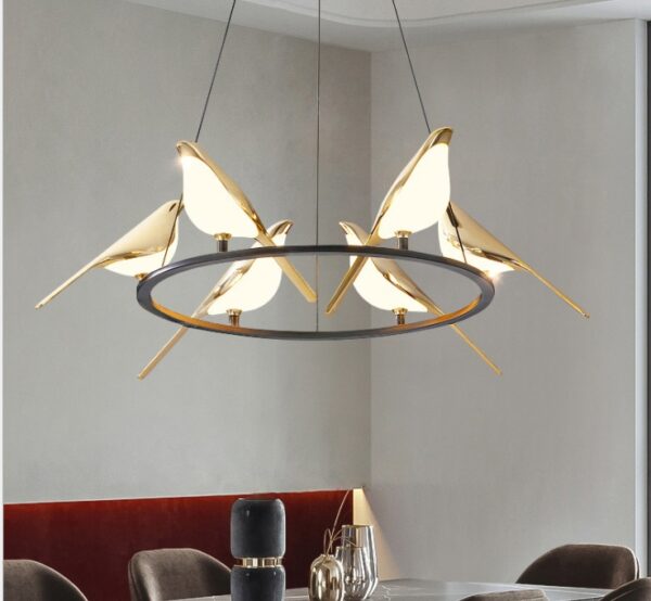 Nordic Minimalist Dining Table Bird Art Living Room Chandelier - Image 4