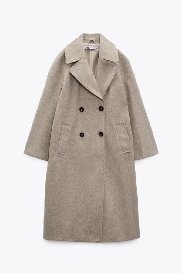 Temperament Commuting Lightly Cooked Wind Solid Color Lapel Woolen Coat - Image 6