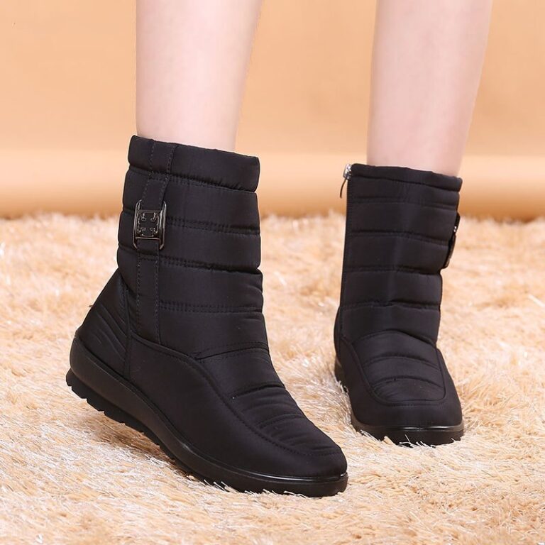 Women's flat-bottomed plus size warm snow boots - Image 7