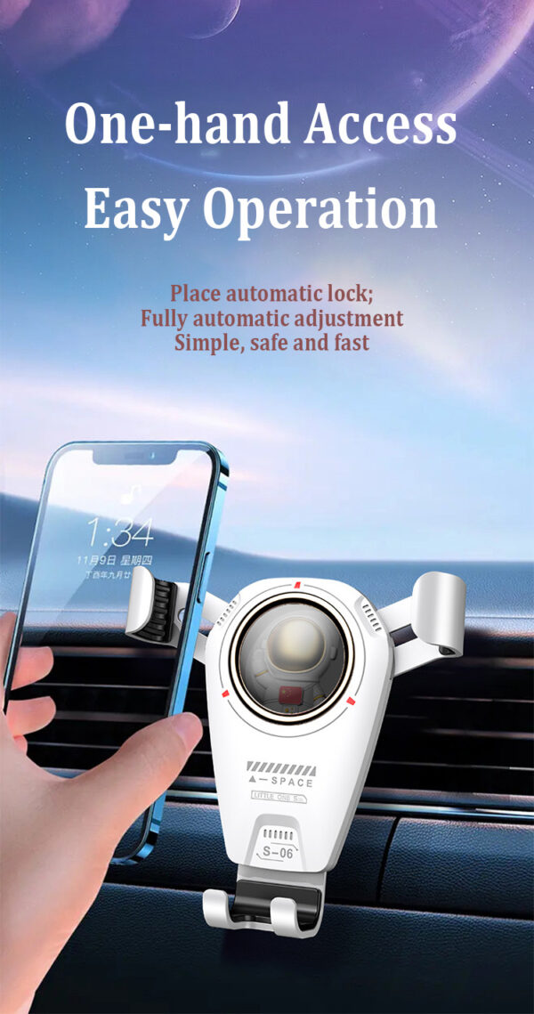 Universal Car Phone Holder Multifunctional 360 Degree Astronaut Theme Car Holder For Phone Car Air Vent Phone Holders For Your Car With Newest Metal Hook Clip, Air Vent Cell Phone Car Mount - Image 9