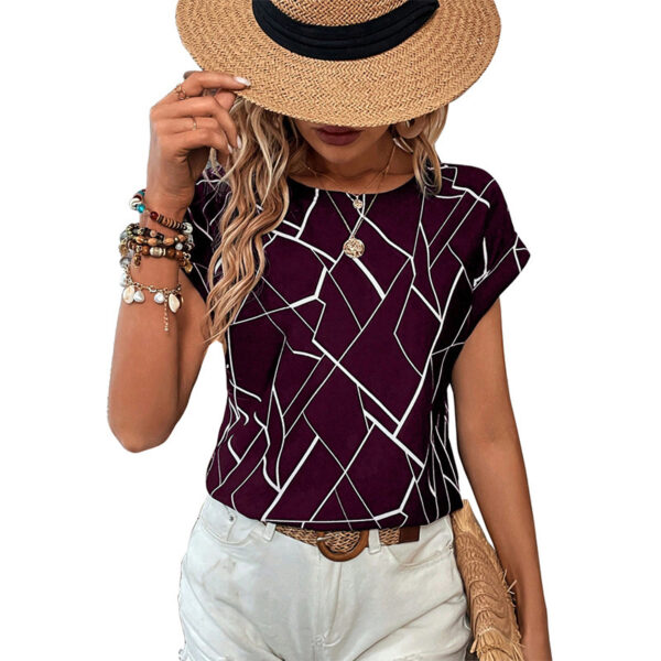 Short Sleeve Women's Printed Wear Fashion Round Neck - Image 4