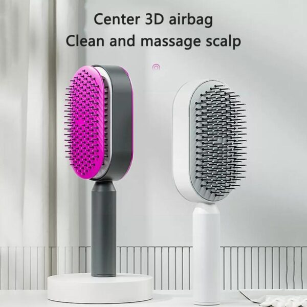 Women Fashion 3D Hair Growth Comb Hairbrush Self-Cleaning Hair Brush  Self Cleaning Hair Brush For Women Massage Scalp Promote Blood Circulation Anti Hair Loss - Image 10