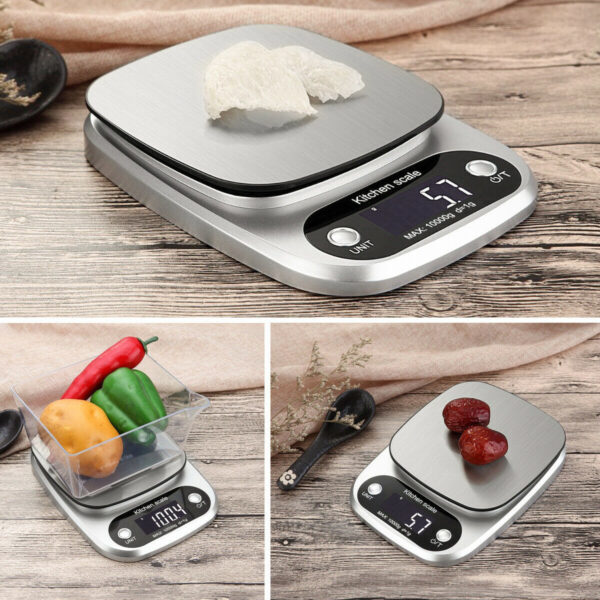 Digital Kitchen Food Diet Scale, Multifunction Weight Balance 22lbs 1g Kitchen Scale Stainless Steel Weighing Scale For Food Diet Postal Balance Measuring - Image 5