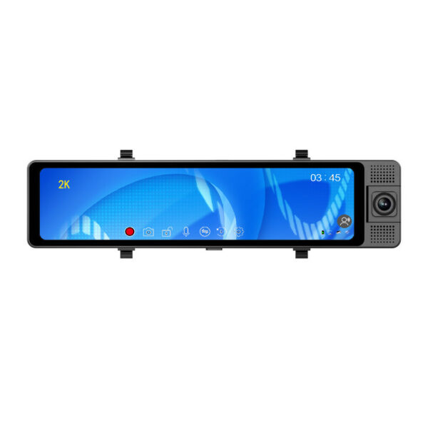 New 12-inch Three-lens Car Video 2K HD Rearview Mirror Driving Recorder Voice-controlled Reversing Image Taxi - Image 2