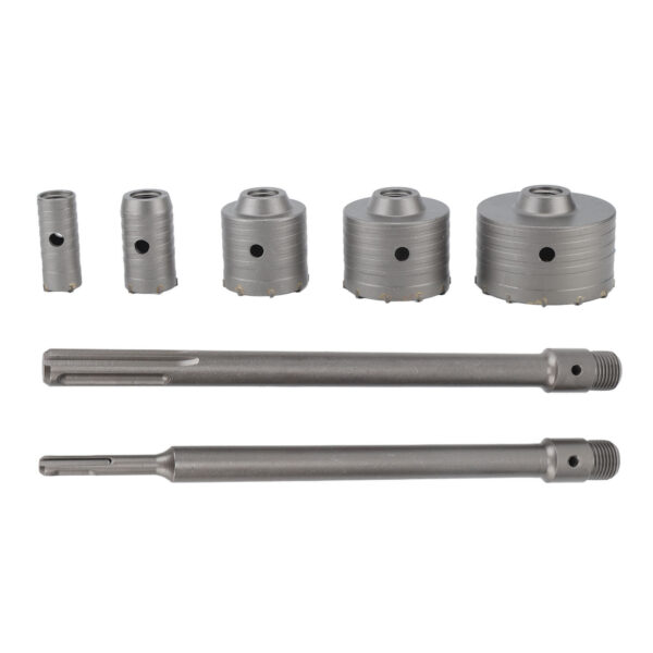 9Pcs Concrete Hole Saw Drill Bit with Shank 30mm 40mm 65mm 80mm 100mm Hole Opener Cut Bit Kit - Image 10