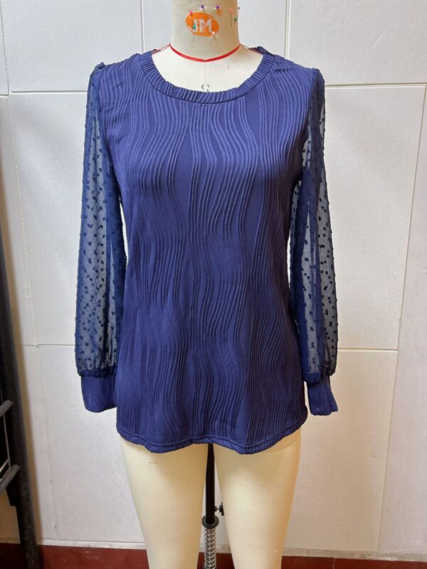 Women's Round Neck Chiffon Puff Sleeve Fashion - Image 5