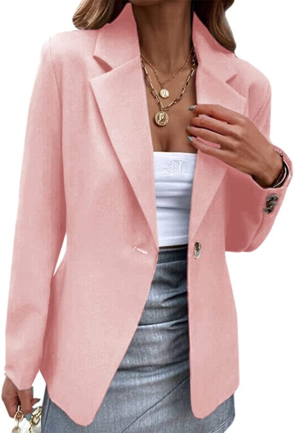 Long Sleeve One Button Suit Coat - Image 7