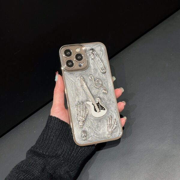 Cement Gray Metal Guitar Electroplating Protective Cover Phone Case - Image 4