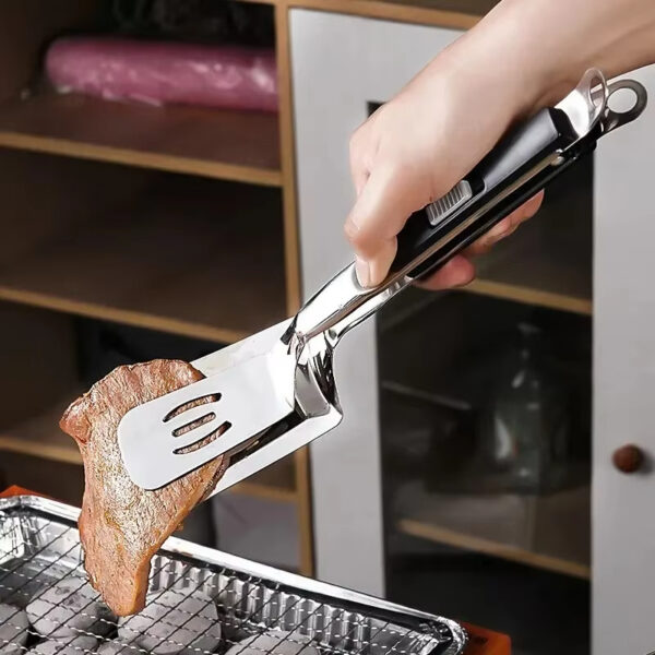 Stainless Steel Grill Clamp, Multifunctional Spatula Tongs Spatula Tongs For Grilling Frying Barbecue Spatula Clip BBQ Tongs Frying Fish Spatula Clip Bread Household Kitchen Tool - Image 5