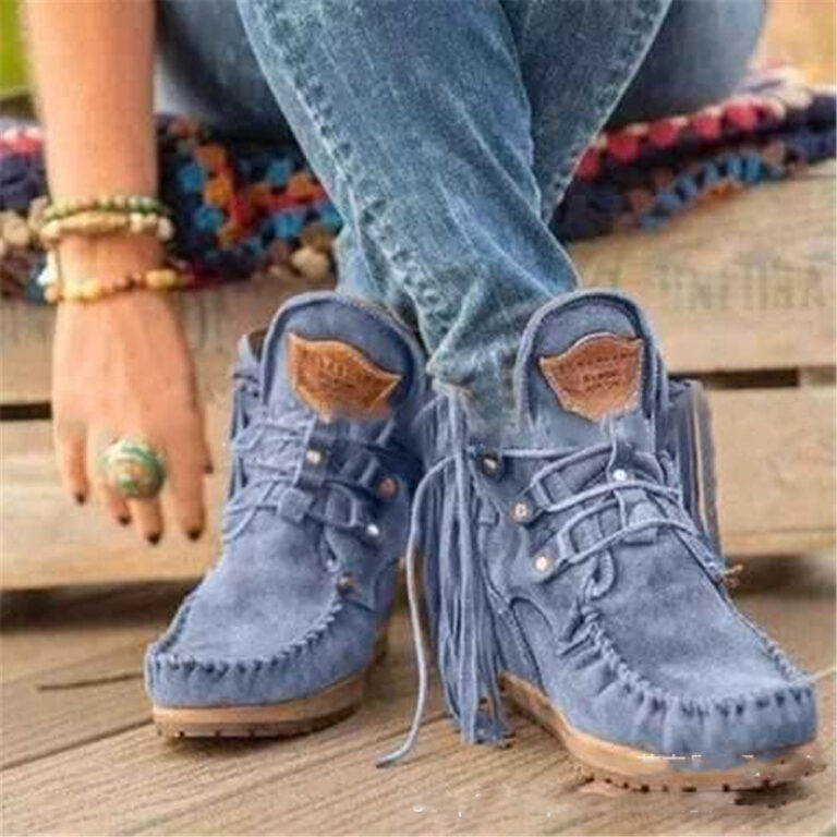 Fashion Simple Ladies Fringed Short Boots - Image 3