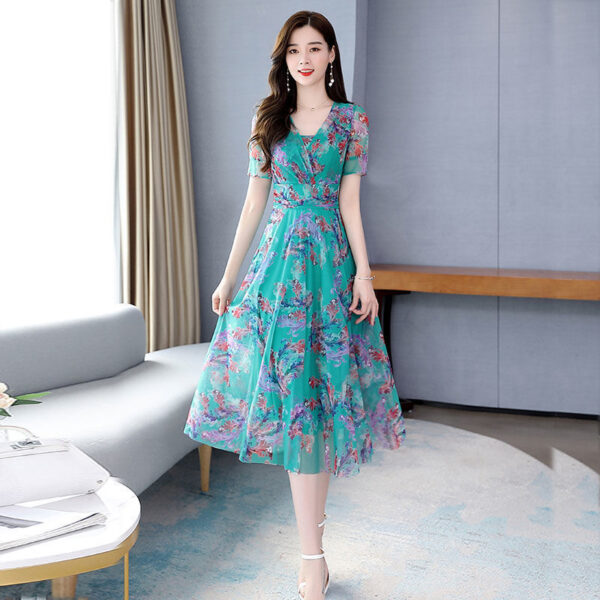 Long Slimming Chiffon Dress - Image 5