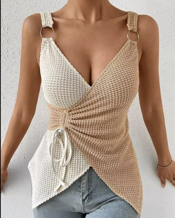 Cool Hot Girl Women's Vest Two-shoulder Color Matching Sling - Image 3