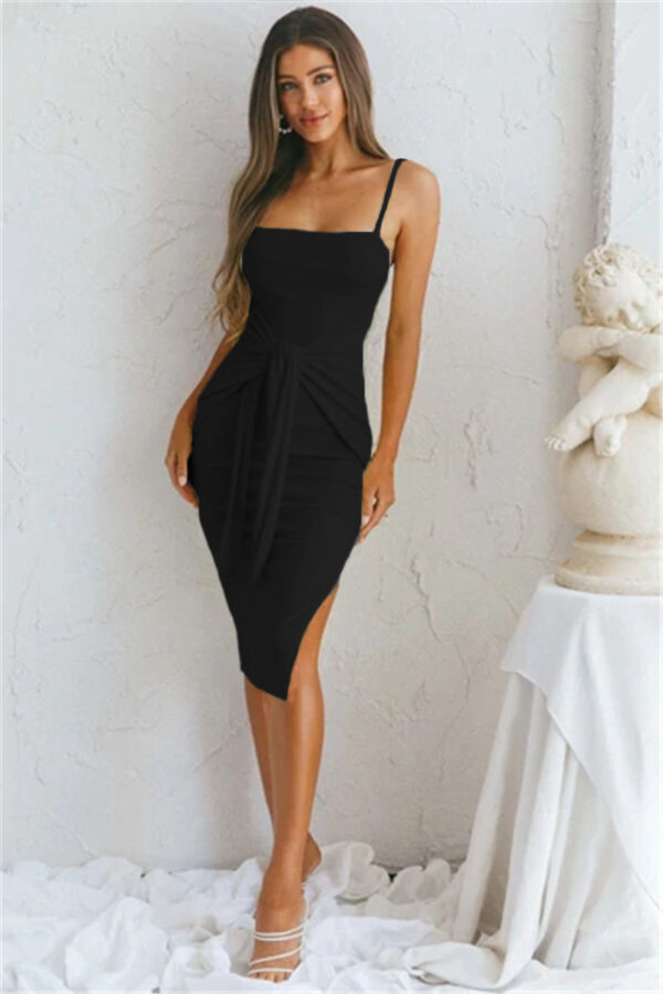 Strap Slit Fashion Casual Tight Women's Dress - Image 6