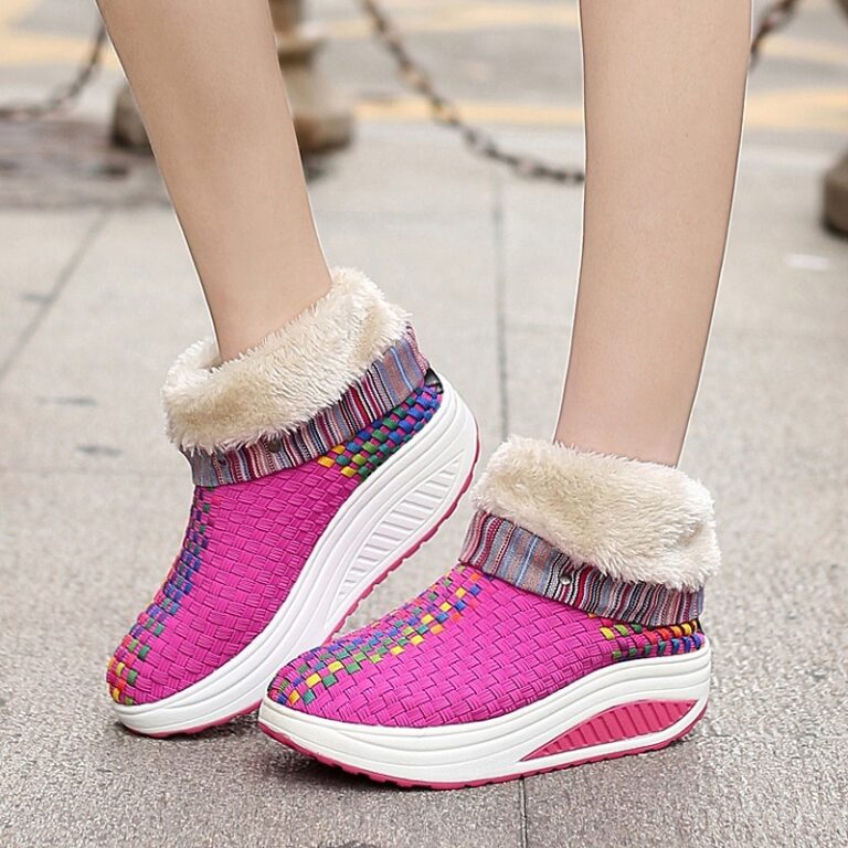 Winter plus velvet sneakers women Korean knitting - Image 2