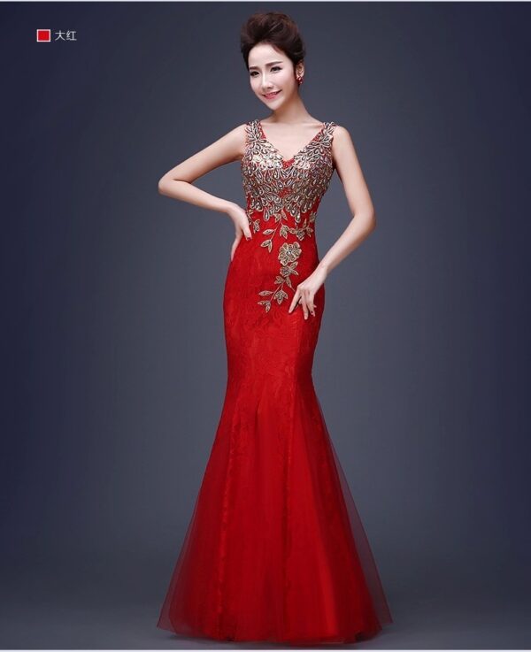 Fish Tail Banquet Evening Dress - Image 3